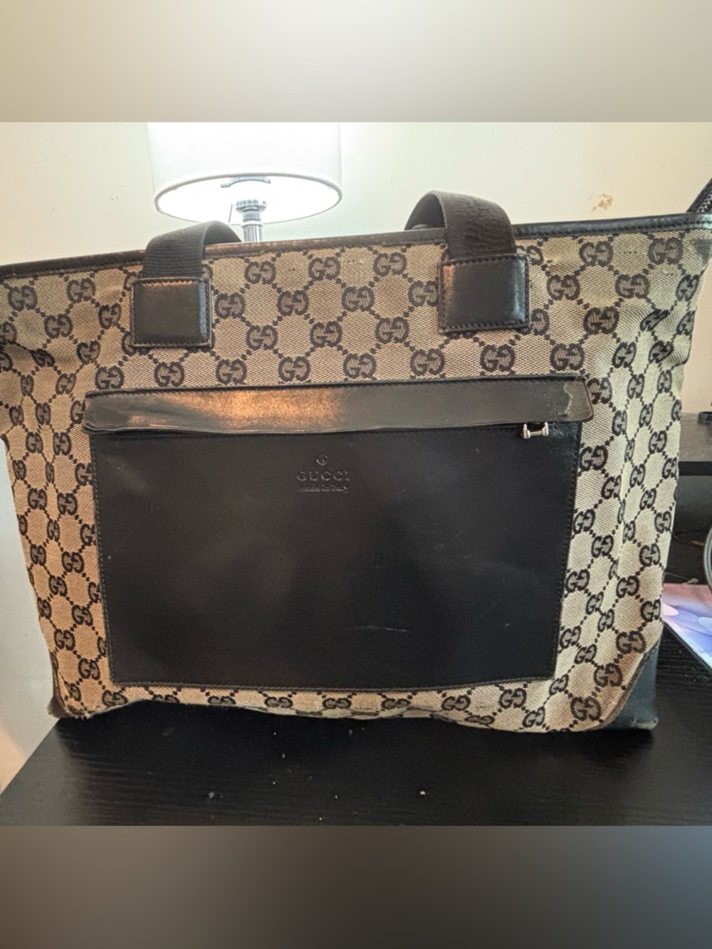 Authentic Vintage Gucci GG Canvas Tote – Tom Ford Era – Large Front Pocket - Picture 1 of 14